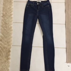 Dark wash skinny jeans